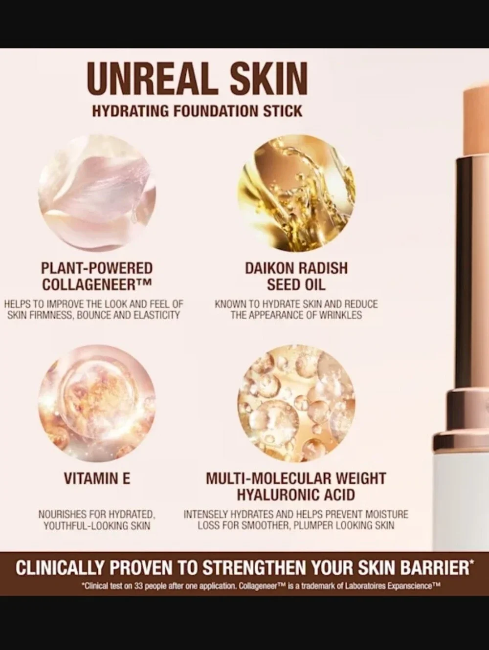 Charlotte Tilbury Unreal Skin Sheer Glow Tint Hydrating Foundation Stick BNIB